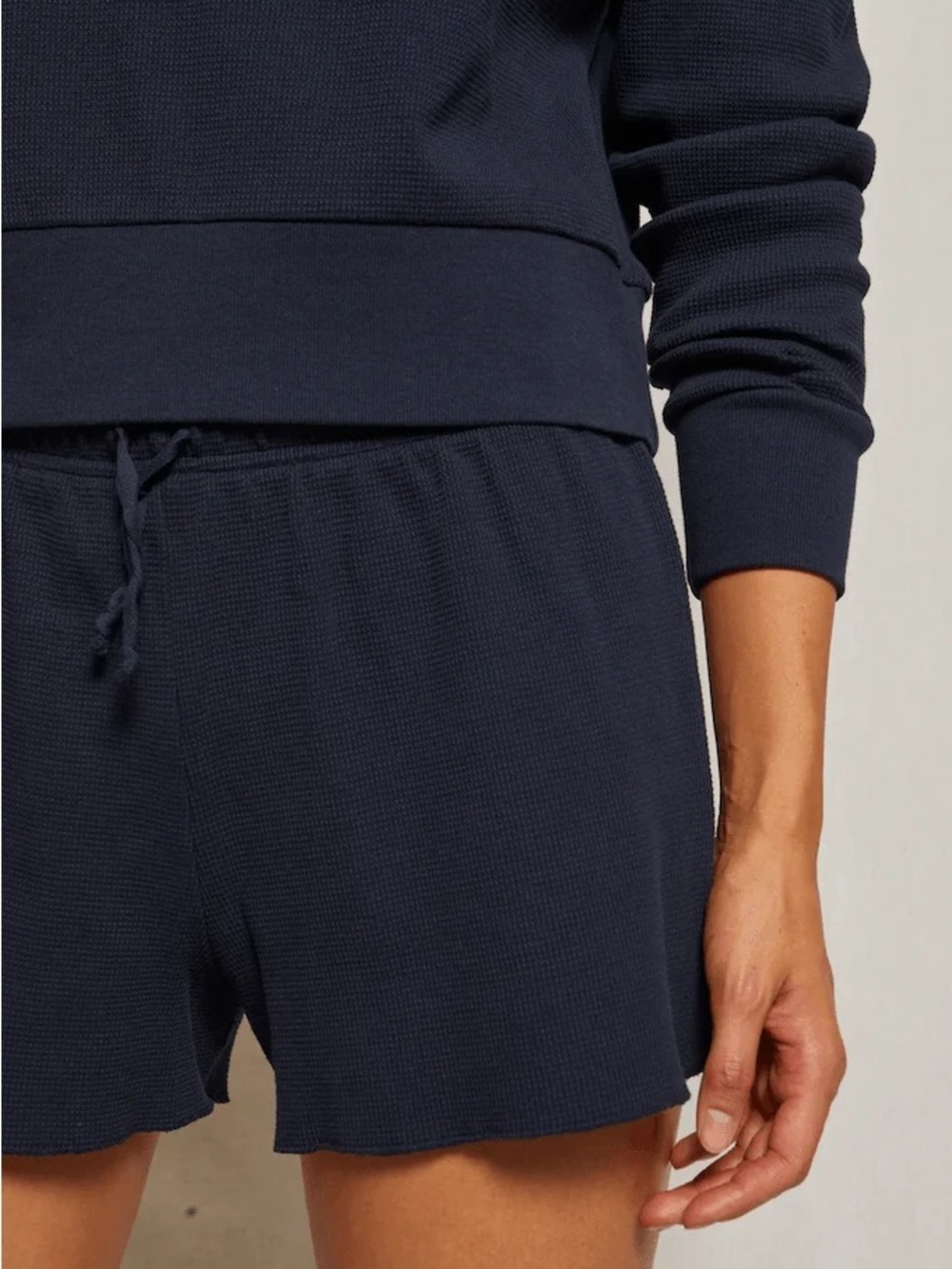 perfectwhitetee Navy Graham Waffle Short